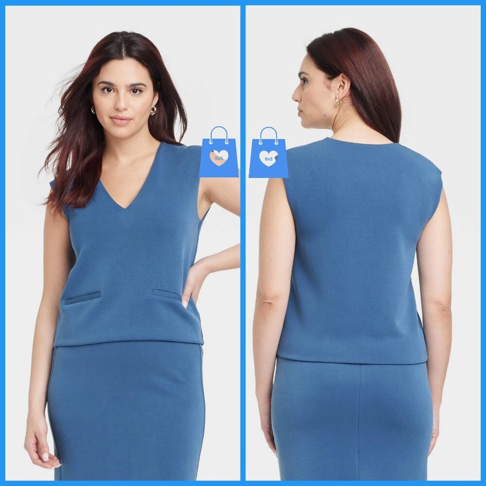 Medium - Womens Sandwash Vest - A New Day - Blue